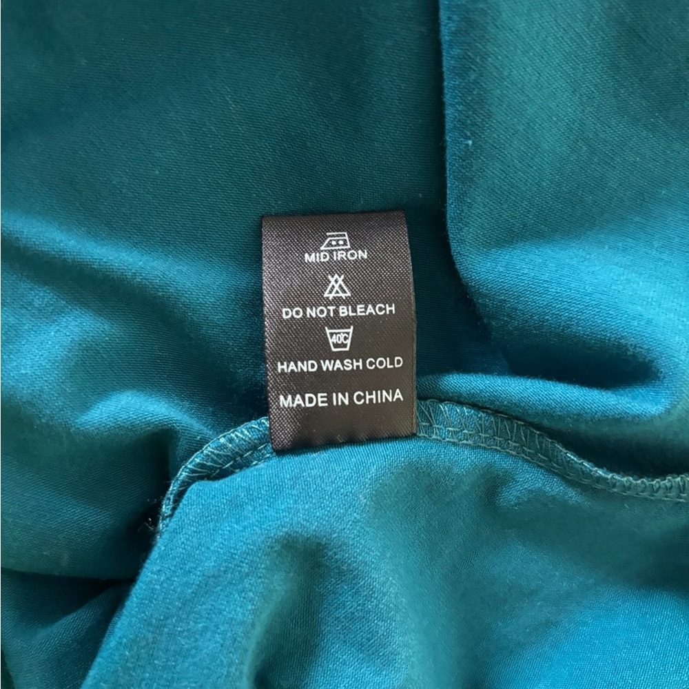 Nwt Pretty Angel Asymmetric Tunic Top Size XL Green Boxy Lagenlook Silk Blend - Picture 5 of 5